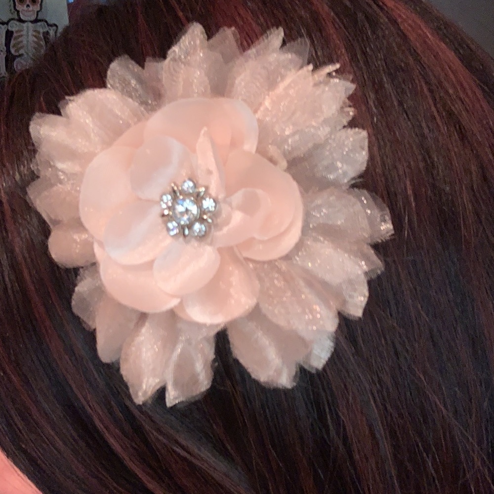 Handmade hair barrettes blush pink set of 2